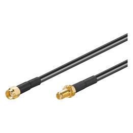 RP-SMA antenna extension cable male/female RG58 low loss 2 m, black, Goobay – 51676