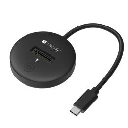 Docking station USB-C 3.2 Gen 2 per SSD M.2 SATA e NVMe, 10 Gbps, nera Techly – I-CASE USB3-QUICKTY