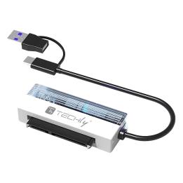 Adattatore USB-C e USB-A a SATA per HDD/SSD 2,5 pollici, USB 3.0 5 Gbps Techly – IUSBC-SATATLY