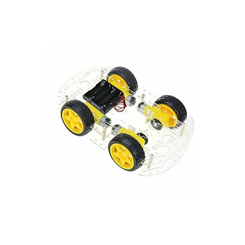 Kit smart car robot 4 WD con 4 motoriduttori ruote encoder piattaforma viti