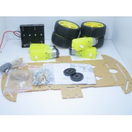 Kit smart car robot 4 WD con 4 motoriduttori ruote encoder piattaforma viti