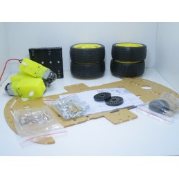 Kit smart car robot 4 WD con 4 motoriduttori ruote encoder piattaforma viti