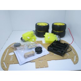 Kit smart car robot 4 WD con 4 motoriduttori ruote encoder piattaforma viti