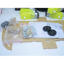 Kit smart car robot 4 WD con 4 motoriduttori ruote encoder piattaforma viti