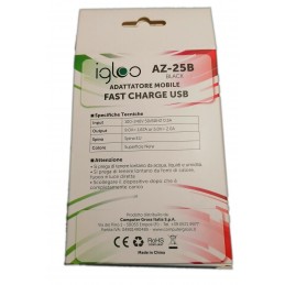 Caricabatteria universale per carica rapida fast charge USB 9v 1.67A 5v 2A