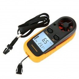 Anemometro digitale portatile per misura velocità vento con display e termometro
