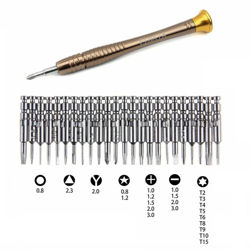 Set cacciaviti di precisione 24 punte pentalobe torx phillips stella T2 T6 T5 T9