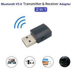 2 in 1 Trasmettitore e ricevitore usb bluetooth V5.0 per auto mp3 pc cuffie tv