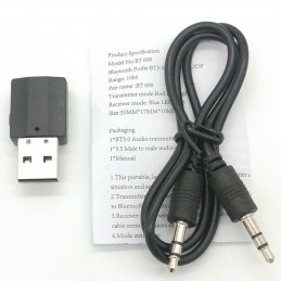 2 in 1 Trasmettitore e ricevitore usb bluetooth V5.0 per auto mp3 pc cuffie tv