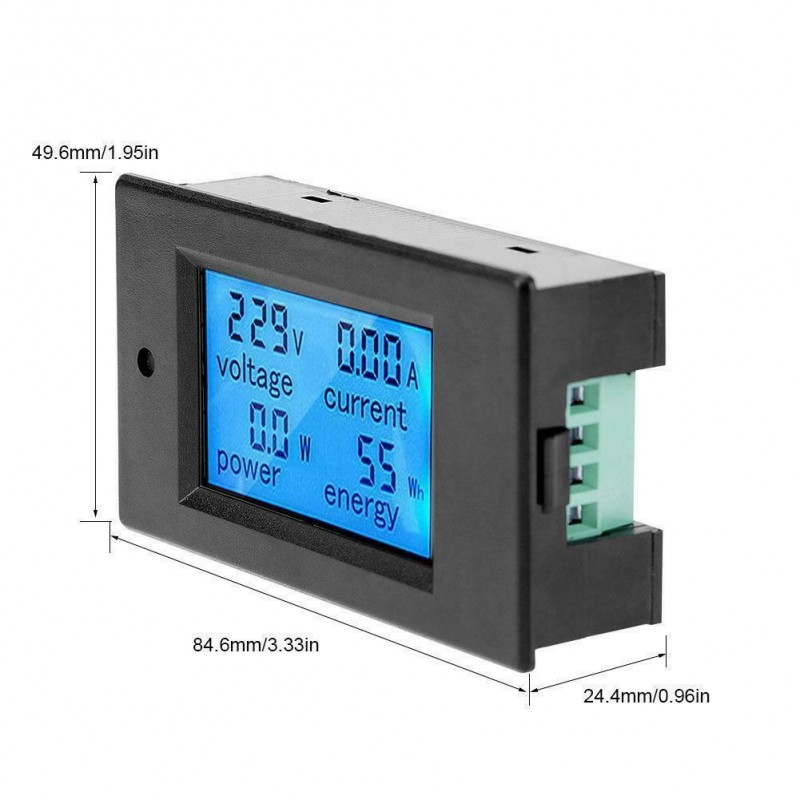 Misuratore di consumo elettrico voltmetro amperometro potenza DC