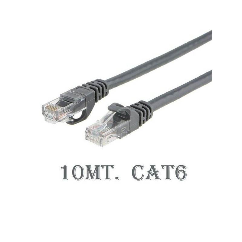 Cavo di rete ethernet Cat 6 10mt RJ-45 per modem router pc