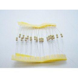 20pz Resistore resistenza strato di carbone tht 1/w 470Ω 470r 5% 0,25W Ø 2,3x6mm