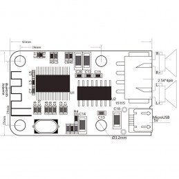 Modulo amplificatore audio micro USB 5V 2X3W con ricevitore wireless bluetooth