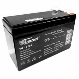 Batteria al piombo 12v 7,5ah ricaricabile ermetica TRUSTECH per ups allarme 