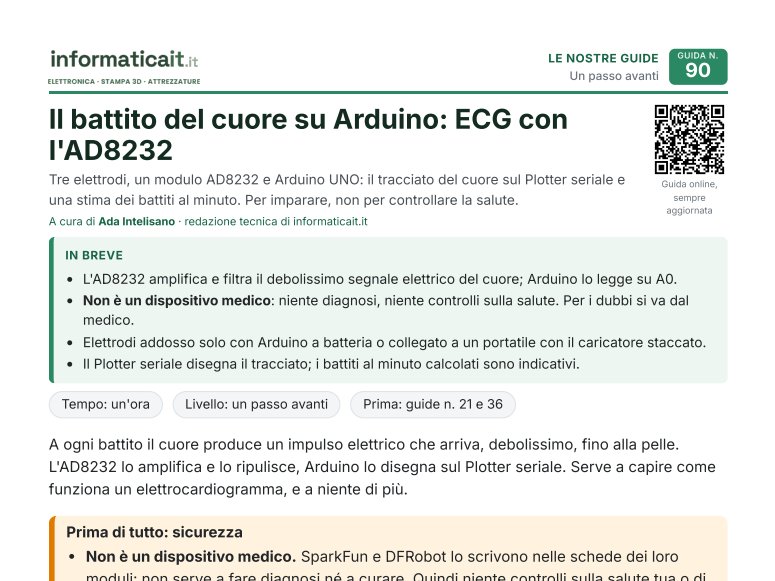 Il battito del cuore su Arduino: ECG con l'AD8232