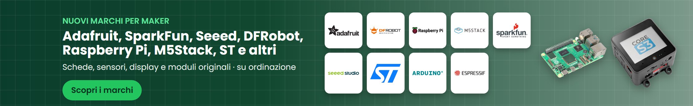 Nuovi marchi per maker: Adafruit, DFRobot, Arduino, Espressif