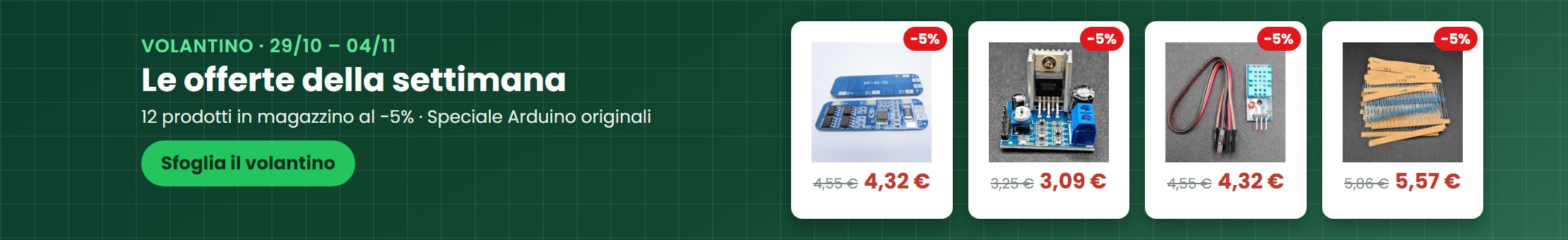 Le offerte della settimana: prodotti in magazzino al -5%